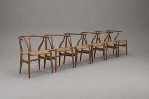 Set of Six 'Wishbone' Armchairs, Model no. CH-24