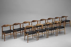 Set of Twelve 'Cowhorn Chairs'
