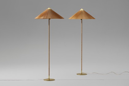 Paavo Tynell Pair of Chinese Hat Floor Lamps Model no. 9602