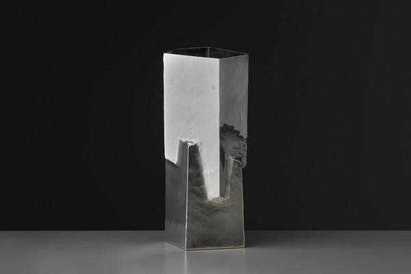 Brutalist Silver Vase