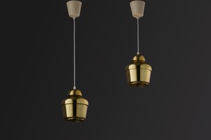 Pair of 'Golden Bell' Ceiling Lamps, Model no. A 330