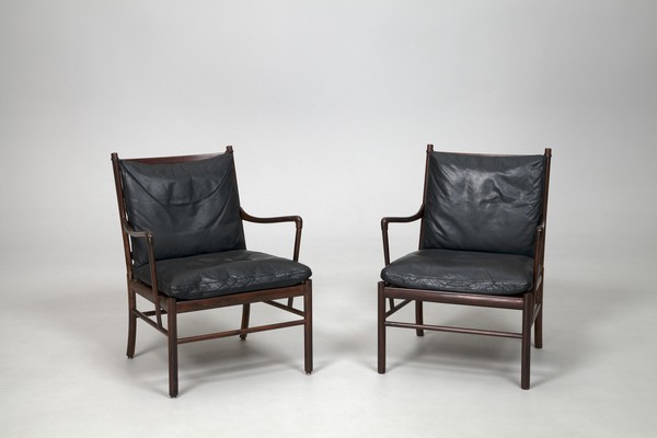 Pair of Black "Colonial" Chairs