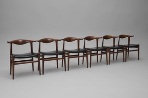 Set of Six 'Cowhorn' Dining Chairs