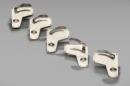 Arne Jacobsen – Set of Five Early 'AJ' Door Handles and Lock