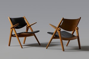 Pair of 'Sawbuck' Armchairs, Model no. CH28