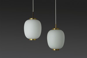 Pair of 'China-Lamp' Ceiling Lights