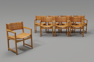 Set of Eight Armchairs, Model no. 350