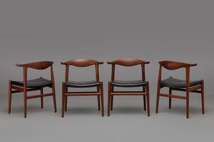 Set of Four 'Cowhorn' Dining Chairs
