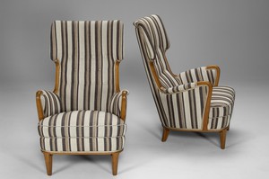 Pair of High-back Armchairs