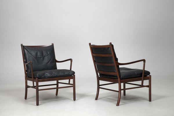 Pair of Black "Colonial" Chairs