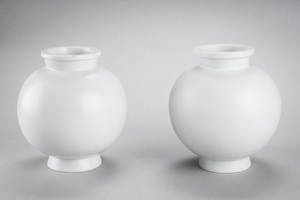 Pair of white Carrara Vases