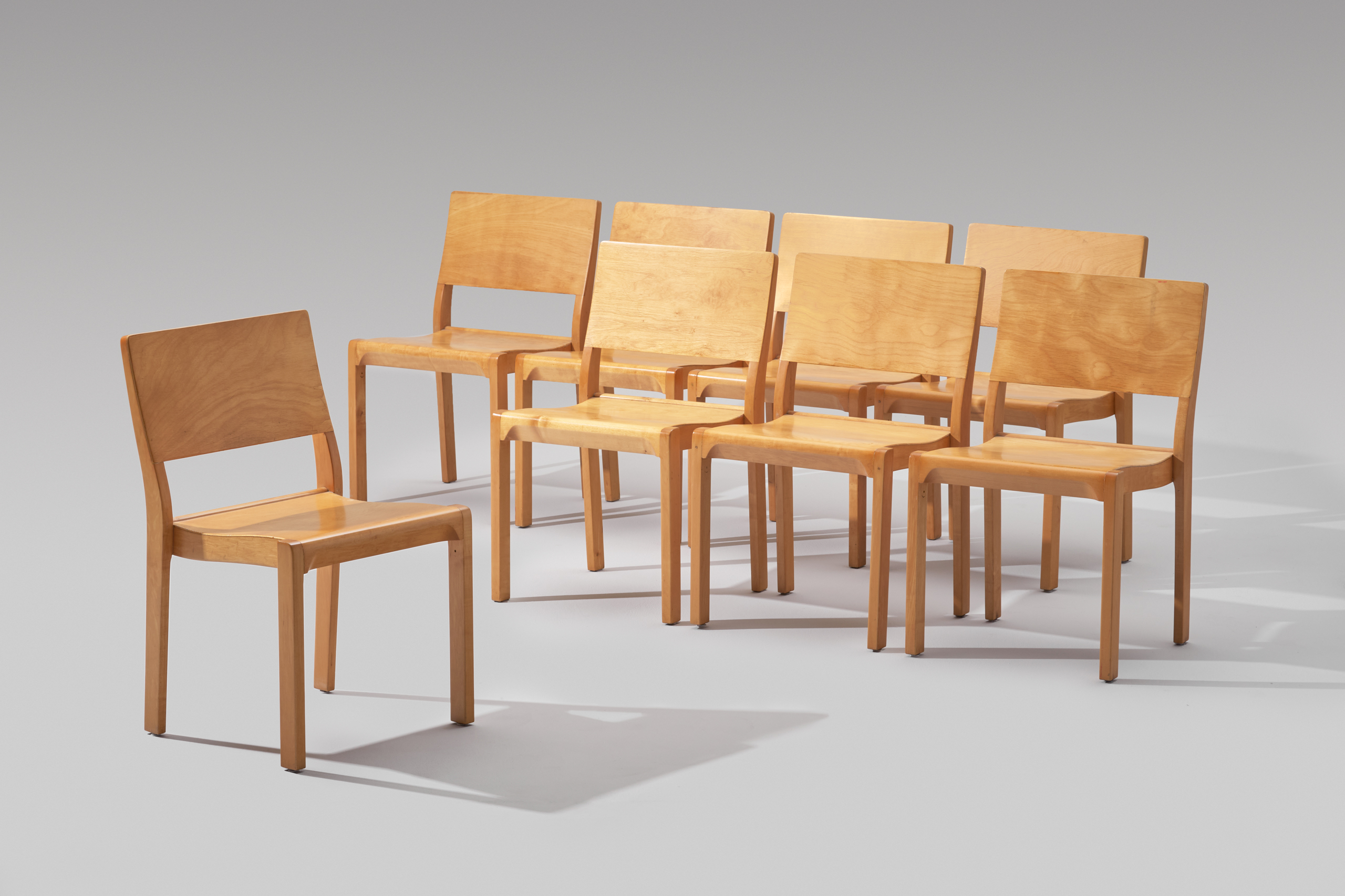 Alvar Aalto, Otto Korhonen – Set of Eight Stackable Dining Chairs